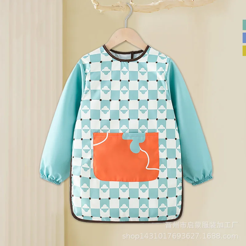 Waterproof Overall Children's Apron Baby Feeding Smock Painting Eating Coverall Anti-Mess Protective Clothing for Toddlers