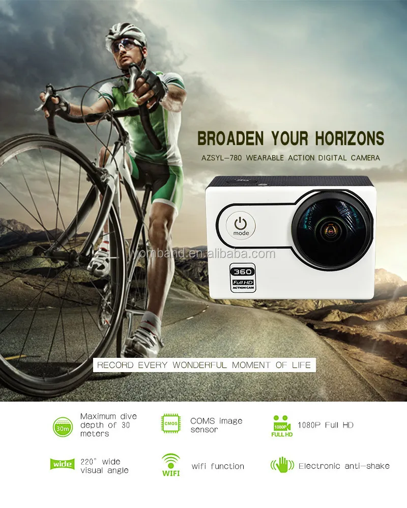 

YB-780 Wifi Waterproof Helmet Sports Cameras hd 1080p outdoor helmet sport action camera