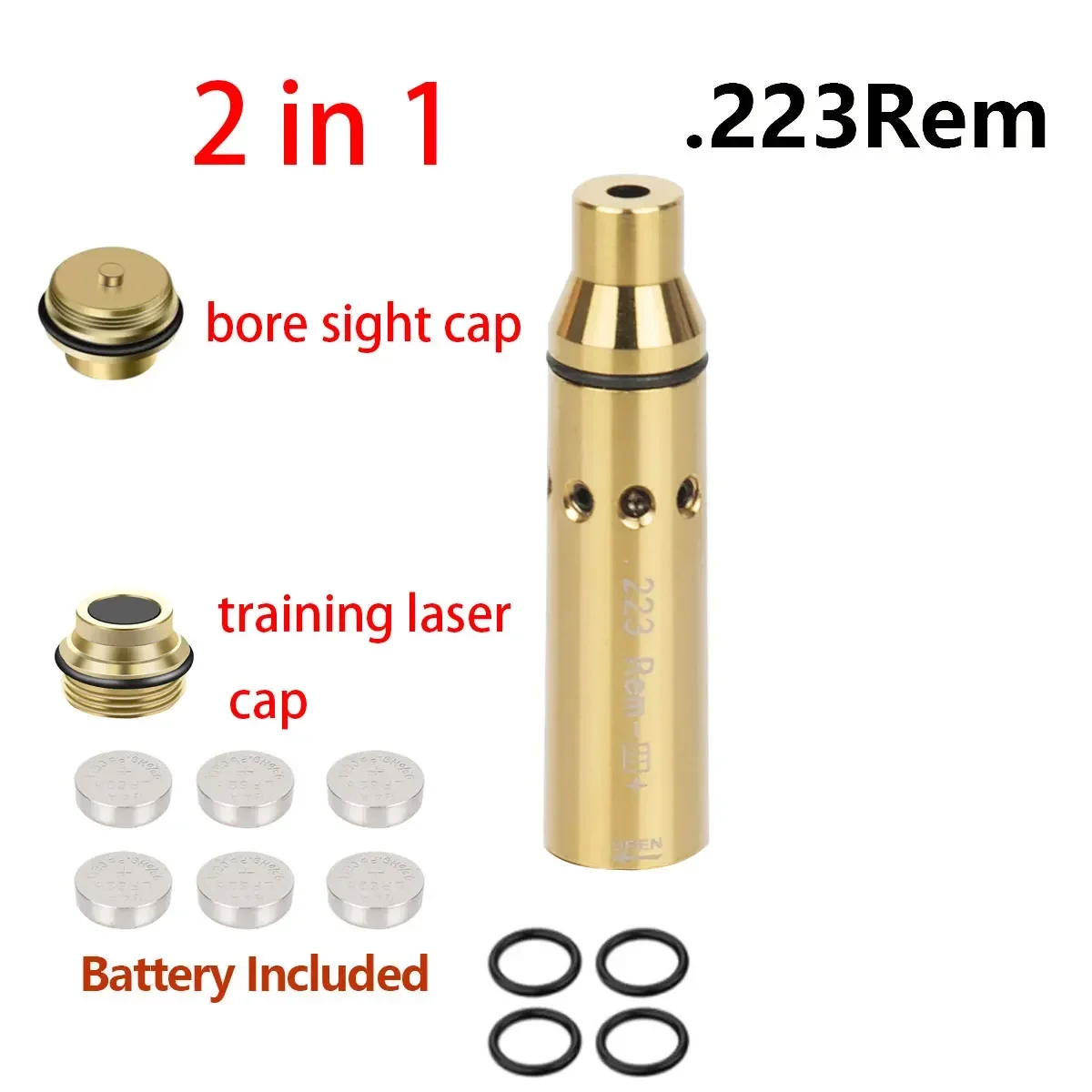 Tactical Training Laser Bullet Sight Bore Sighter 2 in 1 Dry Fire Snap Caps Glock17 Glock43 G43X 9mm .223 223rem Caliber Hunting laser sight,red dot laser sight,laser bore sight,dry fire laser trainer,snap caps