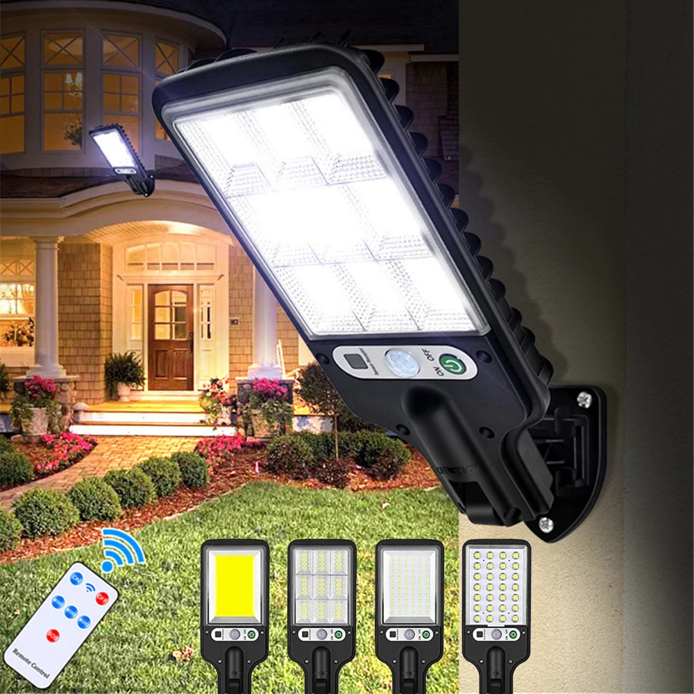 

2Pcs/lot Outdoor Solar Lamp with 3Mode Waterproof Motion Sensor Security Lighting Solar Street Lights for Garden Patio Path Yard