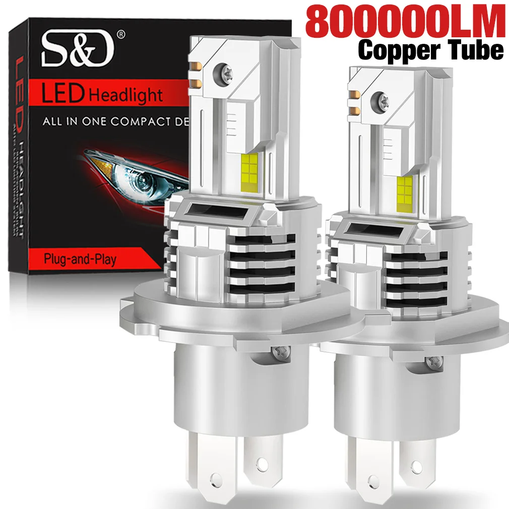 

800000LM H4 LED Headlight Bulbs Canbus Car Light Turbo Led Diode Lamp With Copper Tube Auto 3570 CSP Motorcycle 12V 24V 6500K