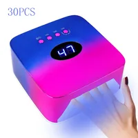 54W Cordless UV LED Nail Lamp Rechargeable Lamp for Manicure with 30 Beads 3 Timer Settings and LCD Display Screen for Home Use 1