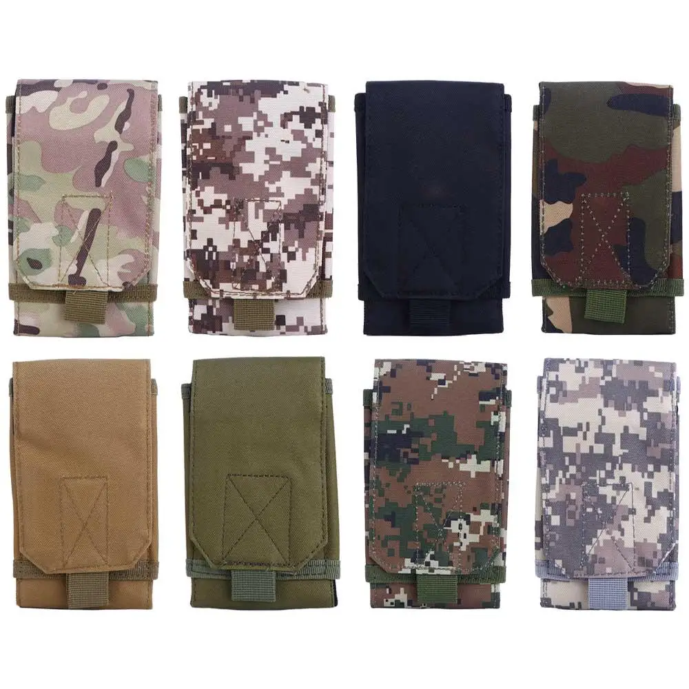 

Camping Waterproof Nylon Mobile Phone Bag Camouflage Bag Functional Zipper Waist Pack Army Waist Bag Waist Bag Outdoor Belt Bag