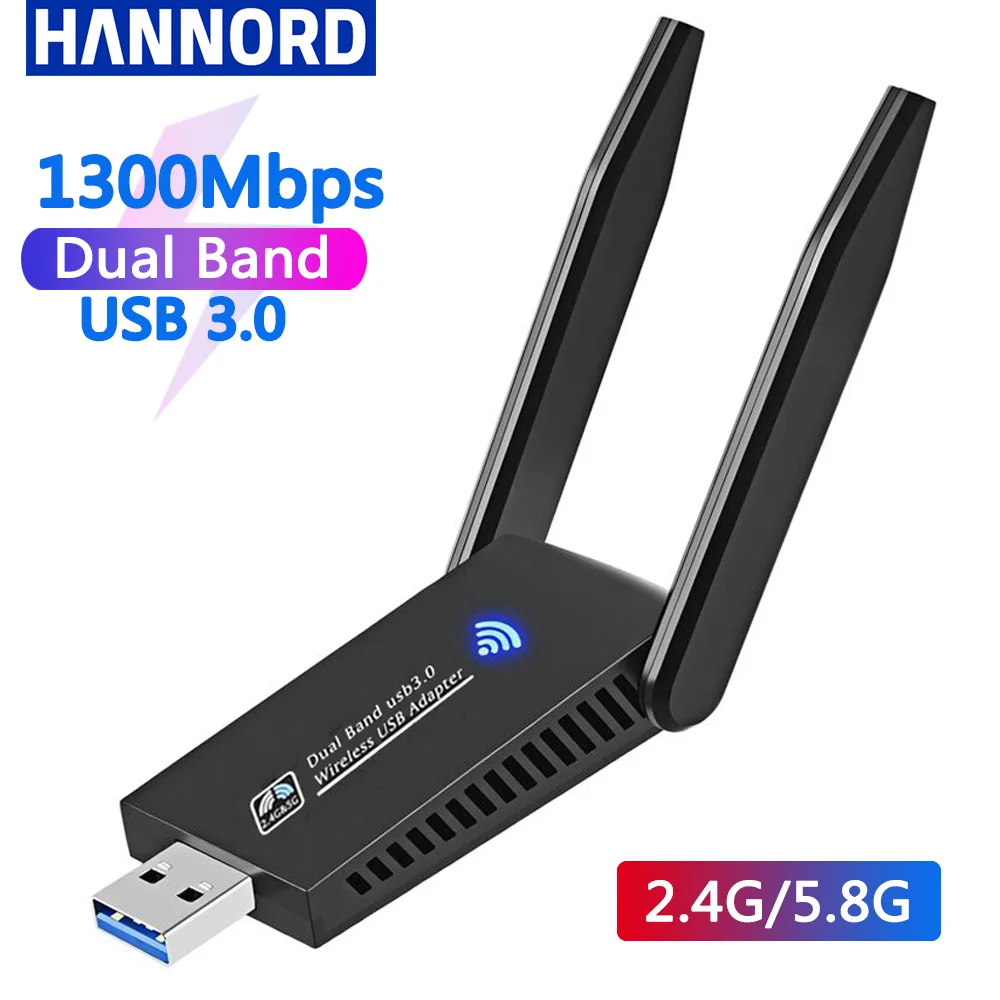 Adattatore WiFi USB 3.0 1300 Mbps Dual Band 5GHz – Dongle Di Rete Wireless Lungo Raggio, Plug And Play