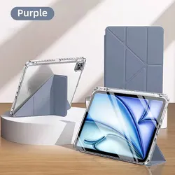 Sleek Transparent Tablet Protective Cover for 2024 Pro 13-inch M4 (Purple)