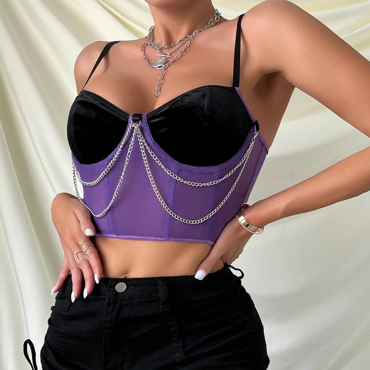 

y2k Tops Retro Boned Corset Crop Top Slim Fit Bustier Elastic Off Shoulder Tank Top Summer Sexy Vest Tanks Fashion Streetwear