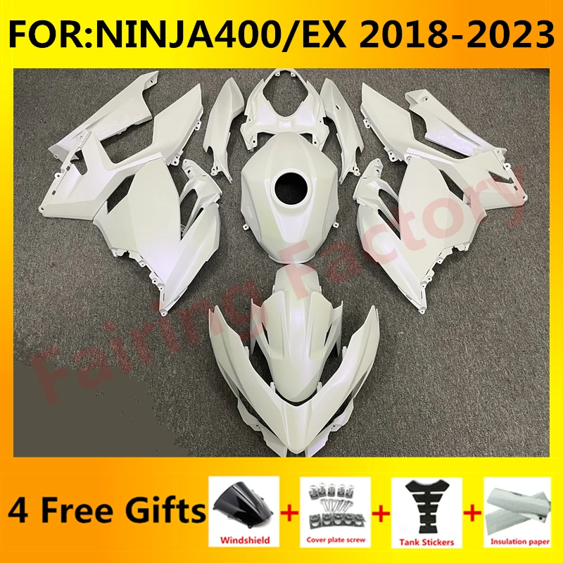 

NEW ABS Motorcycle Fairings Kit fit For Ninja400 EX400 EX Ninja 400 2018 2019 2020 2021 2022 2023 full fairing set white