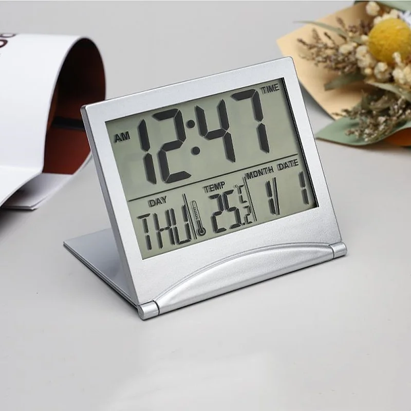 FoldableMiniDigitalAlarmClockTEMPDateDayofWeekCountdown