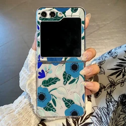 Floral Plants Pattern Clear Folding Phone Case Cover - Samsung Z Flip 7 FE (A442)