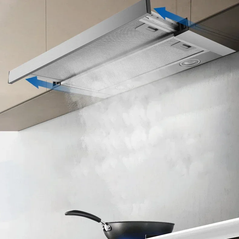 Kitchen Stainless Steel Extractor Hood 60cm Cooker Range Hood Embedded Range Hidden Push-pull Small Apartment