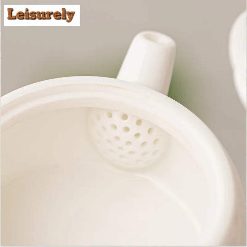 Mutton Fat Jade Teapot Traditional Tea Infuser Pot Tea Making Kettle With Strainer Chinese Tea Tea Items Supplies Ornaments Gift