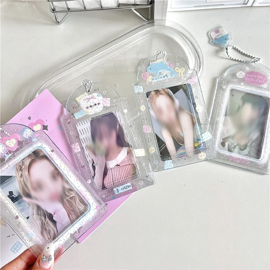1 Pcs Photo Card Holder Keychain Id Badge Holder,Cute Photocard Holder Keychain Badge Holders,3 Inch 4