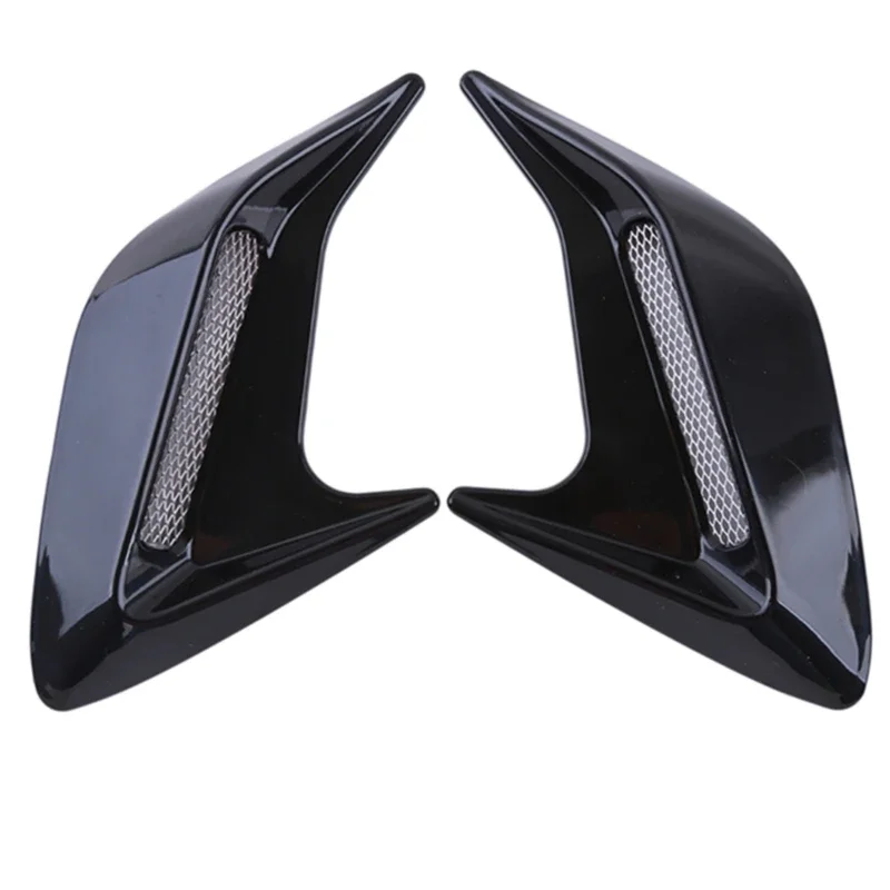 Car Body Trim Accessories 2 Pcs ABS Plastic Car Side Air Outlet Flow Mudguard Shark Cheek Air Intake Trim Fake Hood Vents