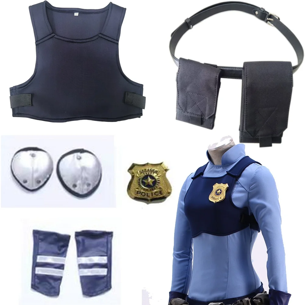 Zootopia Judy Rabbit Police Vest irt Bag Cosplay Costume Accories Long Sve Cosplay Women's Set
