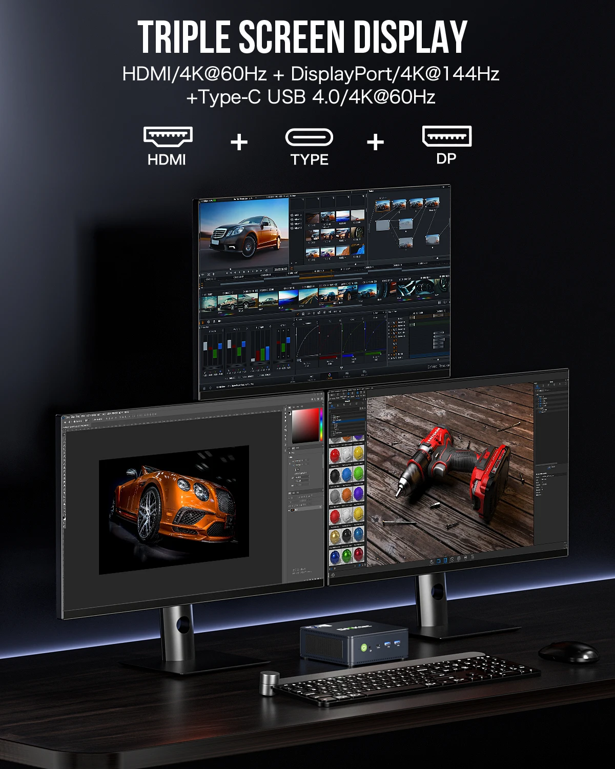 GMKtec-K7 plus-ミニPC, Intel Core i7, 13620h,nucbox,type-c,usb 4.0