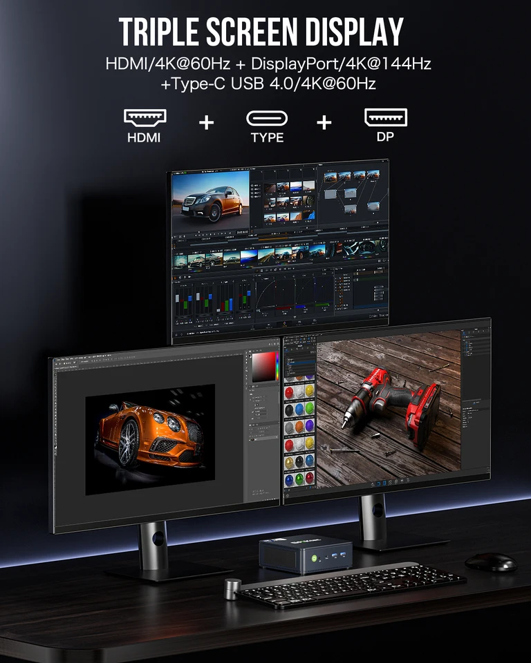 GMKtec-K7 plus-ミニPC, Intel Core i7, 13620h,nucbox,type-c,usb 4.0