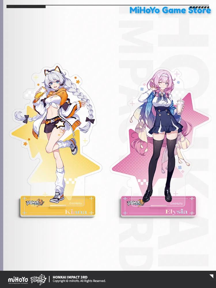 

Honkai Impact 3 Official Genuine Character Theme Kiana Elysia Beautiful Encounter Theme Series Acrylic Ornament Set Decoration