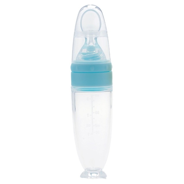 Feeding Spoon Bottle Silicone Food Supplement Children Rice Paste Cute Soft Non-slip for Boy Girl Kid Food Container