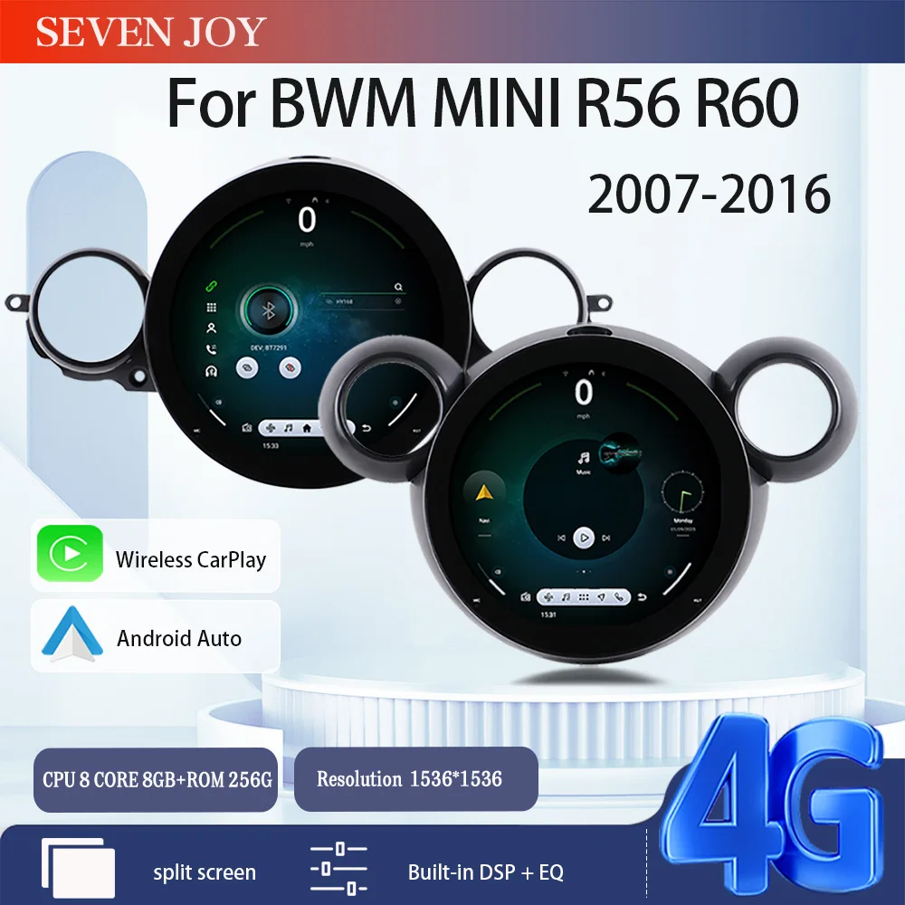 Android 15 para BMW Mini Cooper R56 R60 2006-2016 OLD A NUEVO Auto Carplay navegación para coche reproductor Multimedia estéreo 256GB GPS 1