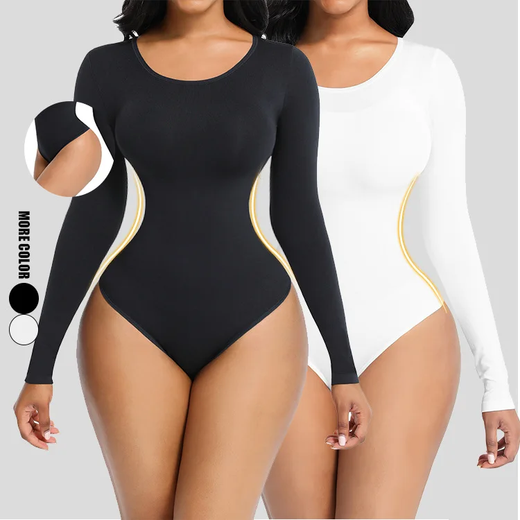 Seamless Shapewear Skims Bodysuit One-piece Shapewear Push Up Butt Lifter  Slimming Sheath Body Shapers Long Sleeve Jumpsuit