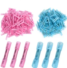 

100/1000PCS 22-14 AWG Electrical Heat Shrink Butt Crimp Terminals Red Waterproof Fully Insulated Seal Wire Connectors Assortment