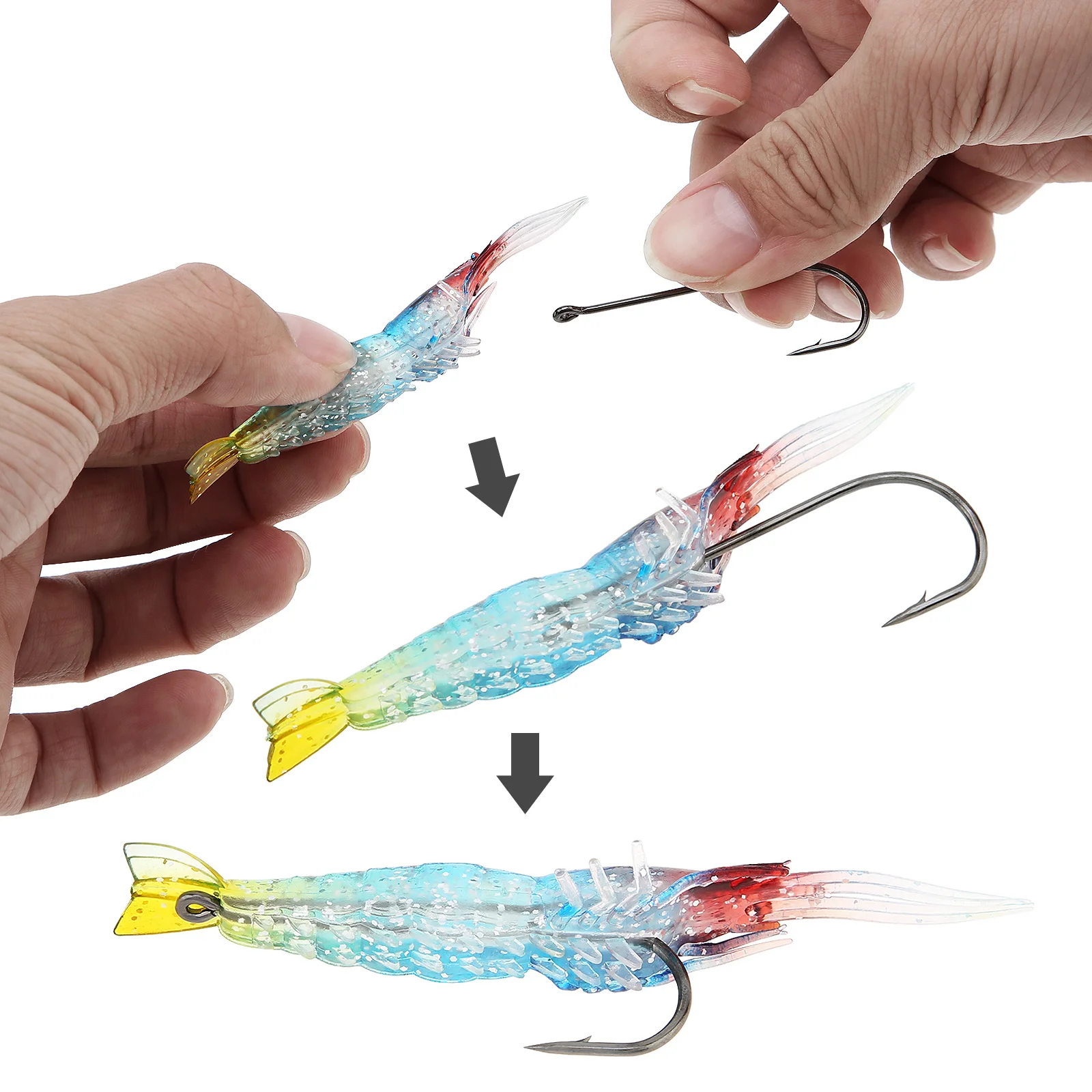 Set Esche In Gomma Per Pesca – 10 Cm, 5 Colori UV Attivi, Per Luccioperca, Luccio, Trota, Pesce Persico, Acqua Dolce E Salata