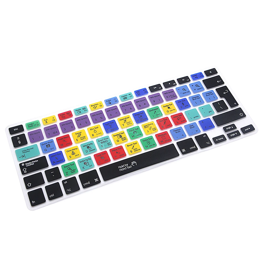 MiNGFi Siliconen Toetsenbordbeschermer Dvorák voor MacBook Pro 13 A1278 A1425 A1502 Air 13 A1369 A1466 Pro 15 A1398 A1286 Pro 17 A1297 (2008–2017) EU/ISO - Zwart