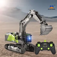 Huina 1593 1/14 RC Excavator Truck Alloy Bucket Car Radio Controlled 22CH Engineering Car Drill Grabber Truck Toys Vehicle Model 2