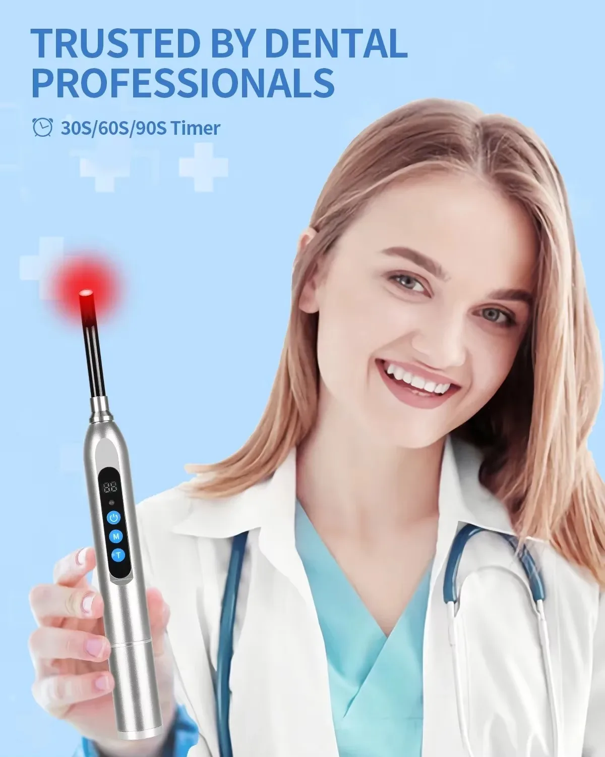 660nm 850nm Red Light Therapy Cold Sore Device For Mouth Sores Treatment Near Infrared LED Light Therapy Machine Skin Care Wand