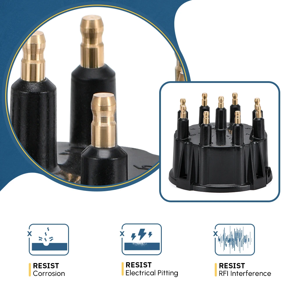 Distributor Cap Rotor Kit Tune-Up Kit For Marinized V-8 engines with Thunderbolt IV & V HEI ignitions 805759Q3 805759T3 18-5273