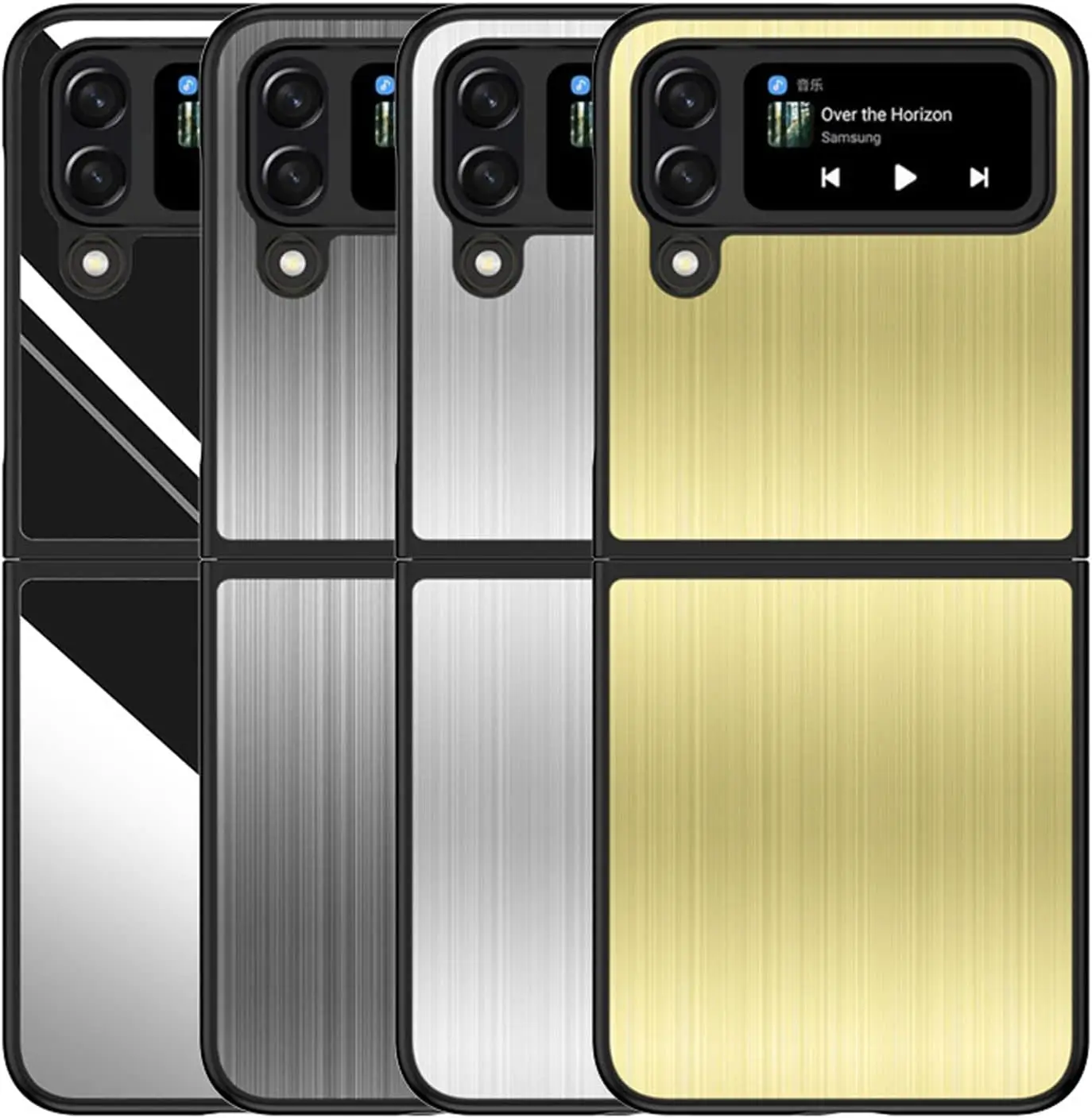 

Чехол для Samsung Galaxy Z Flip 4/5, защитный чехол из нержавеющей стали с защитой от отпечатков пальцев, Ультратонкий Твердый металлический чехол с полной защитой