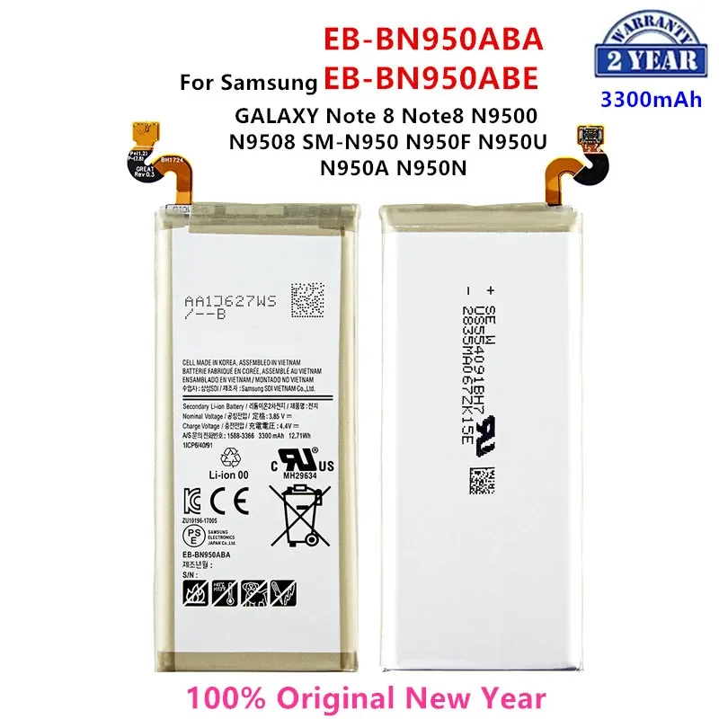 

SAMSUNG оригинальная EB-BN950ABA EB-BN950ABE 3300 мА/ч, батарея для Samsung GALAXY Note 8 N9500 N9508 SM-N950 N950F N950U N950A N950N
