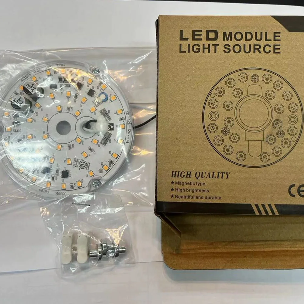 3.94 Inch LED Ceiling Fan Light Kit 18W 1530LM Dimmable Round LED Light Engine 3000K/4000K/6500K Ceiling Fan Retrofit Kit