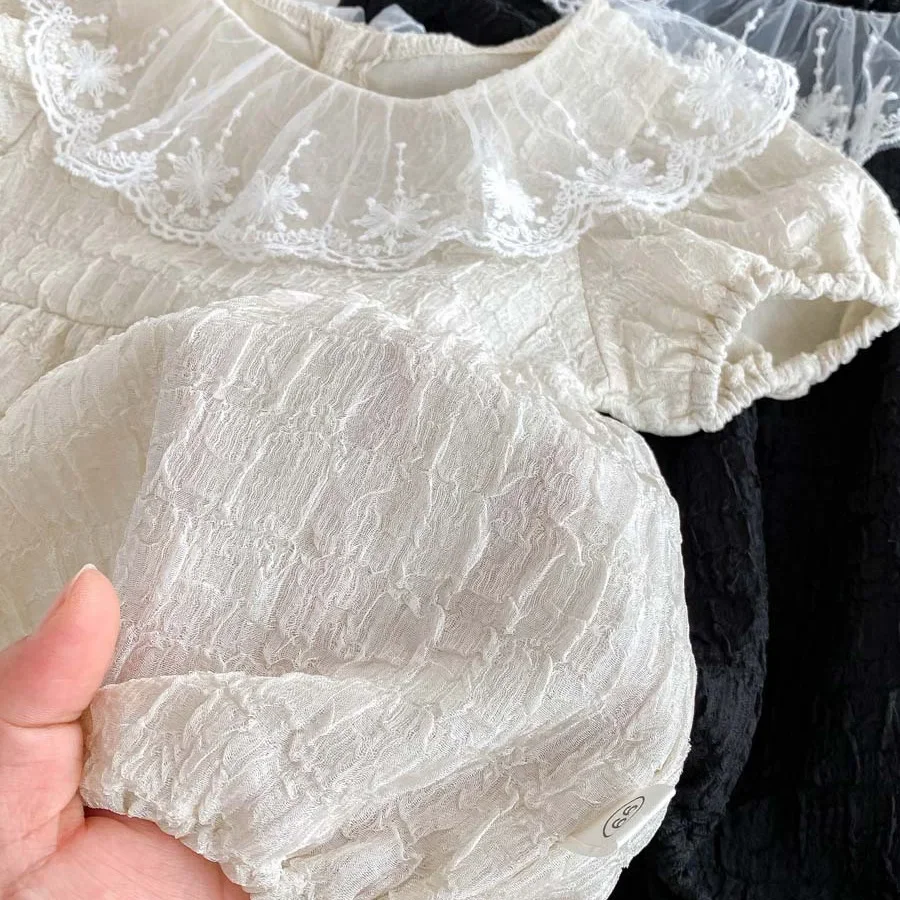 Baby Clothes Korean Style Baby Romper Short Sleeve Doll Collar