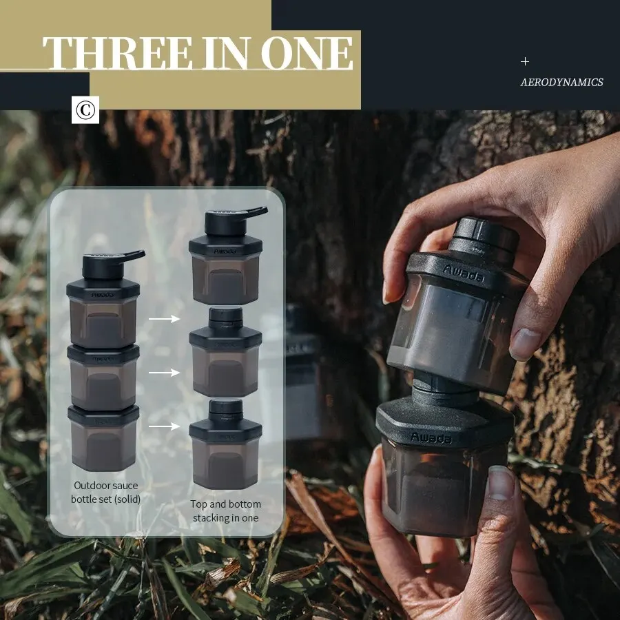 Outdoor Camping Seasoning Dispenser Bottle Barbecue Picnic Seasoning Can Seal Portable Storage Kitchen Utensils