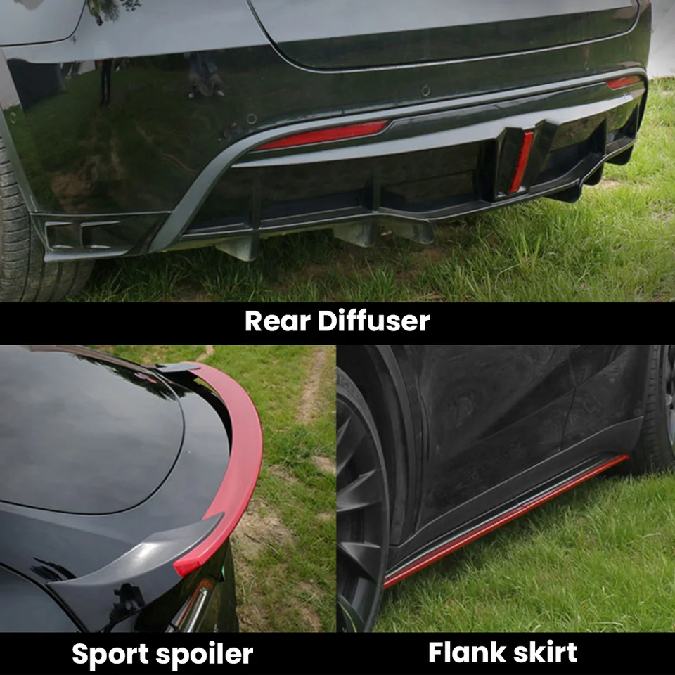 【定価12万】 純正 テスラ モデルY カーボンファイバースポイラー 2023年チューニングカーボンファイバーボディキット テスラ モデルY