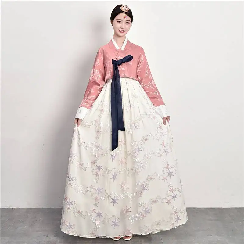 

Palace korean Traditional Costume for Women Elegant Luxury Hanbok Dress Princess Cosplay Anicent Retro Long Robe Wedding Party