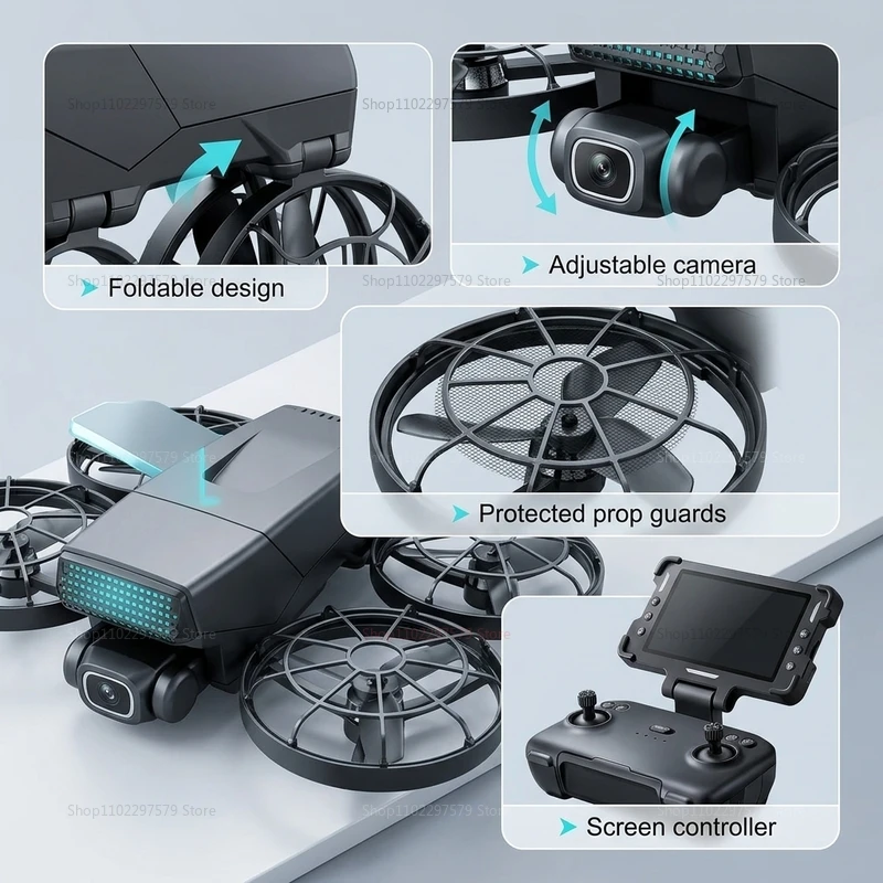 Nuovi Droni M8 GPS 8K Professionali HD 360 ° Quadricottero Pieghevole con Doppia Fotocamera, 5G WIFI, Motori Brushless, Evitamento Ostacoli, FPV - Image 3