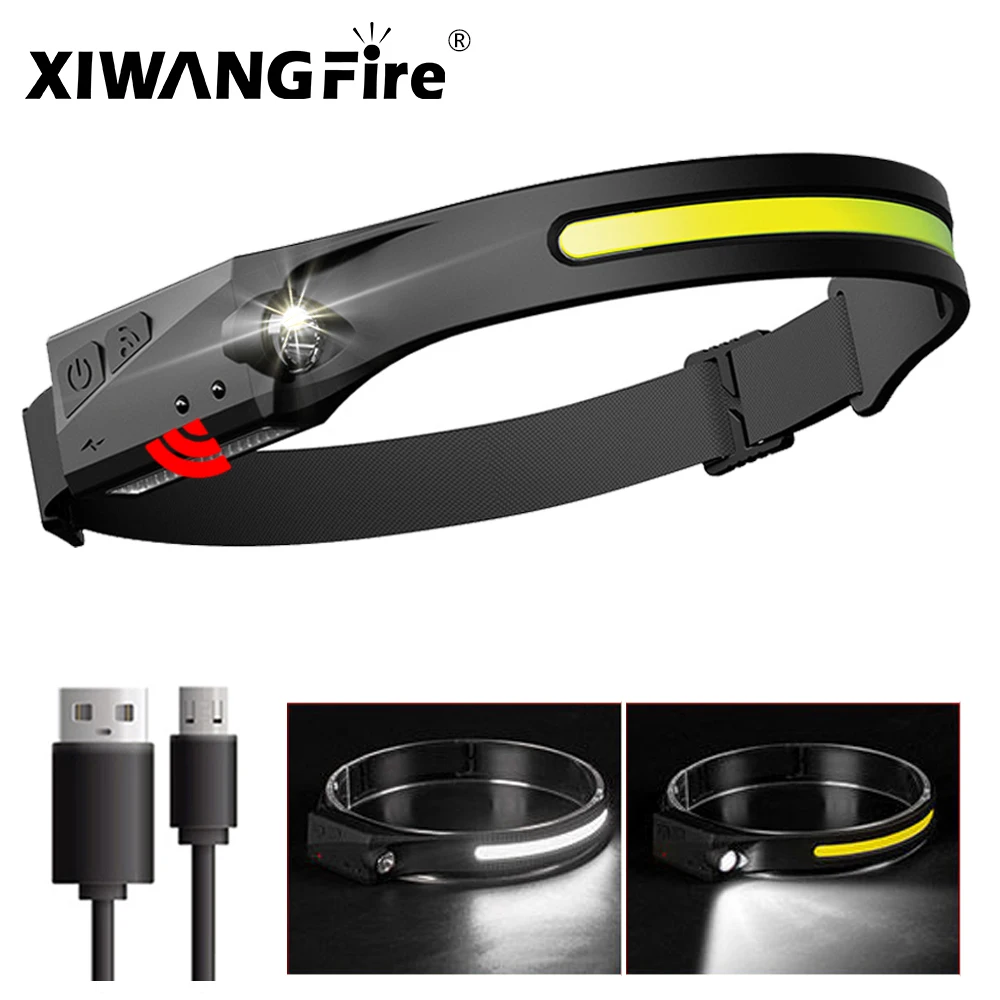 L2 LED Headlamp USB Rechargeable Headlight Built-in Battery 11 Modes Details about   Cob 