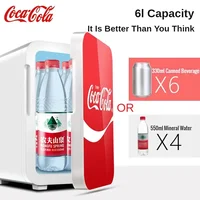 6L mini Refrigerator Portable Coca-Cola Multifunction Refrigerator Warmer Cooler Fridge for Home Car Small Fridge 12V DC 220V 4