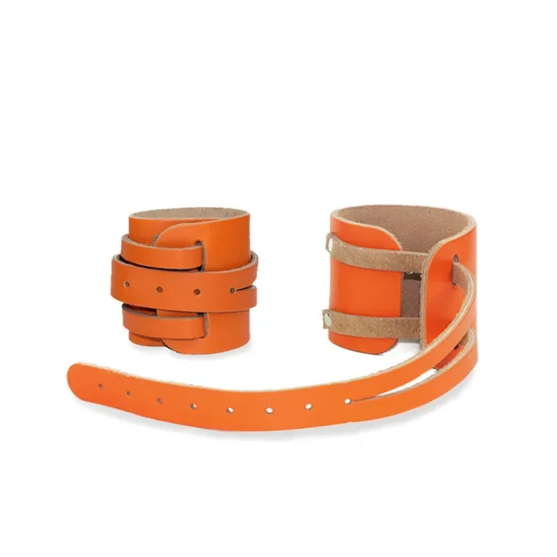 Genuine Leather Wrist Guards for Fitness, Compression, Weight Lifting, Wristbands for Strength Training, 1Pair