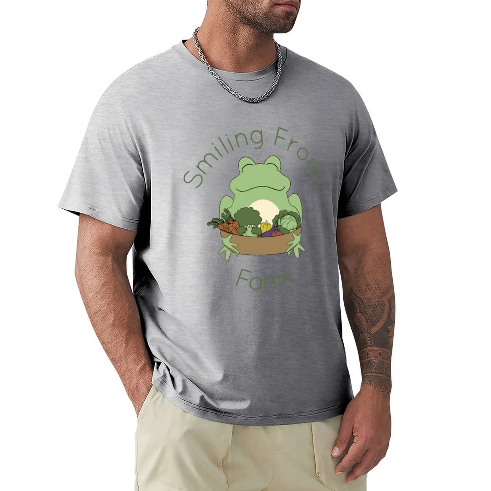 

Smiling Frogs Farm Logo T-Shirt plus size tops shirts graphic tees new edition heavyweight t shirts for men
