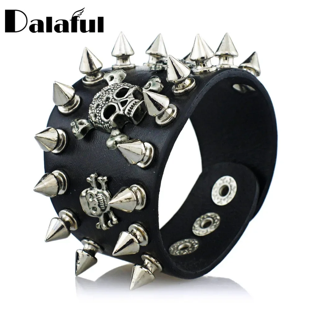 Gothic Skeleton Skull Chain Leather Spike Rivet Wristband Bracelet | Skeleton  bracelet, Skull bracelet, Skeleton hand bracelet