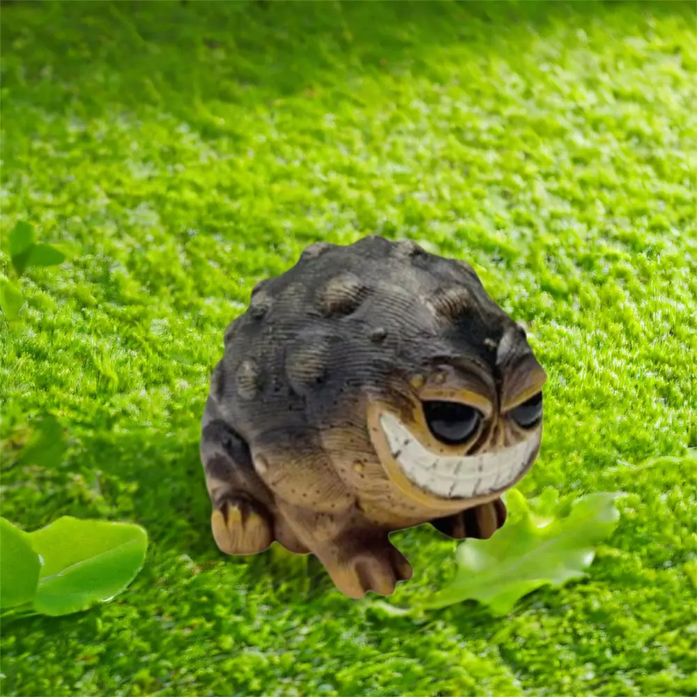 Funny Small Toad Figurine Resin Crafts Handmade African Rain Frog Statue Realistic Animal Sculpture Home Office Garden Decor