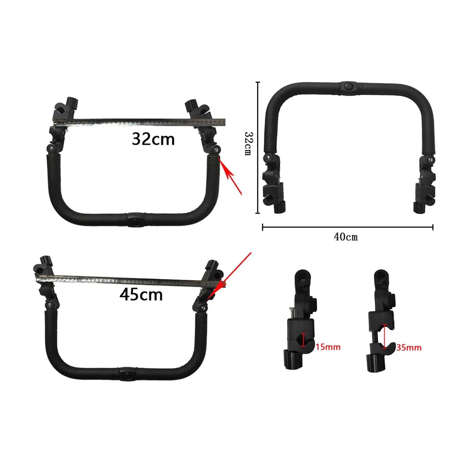 Stroller Support Bar Stroller Front Bar Handlebar Support Bar Universal Handle Stroller Bar for Trolley Replacement Part