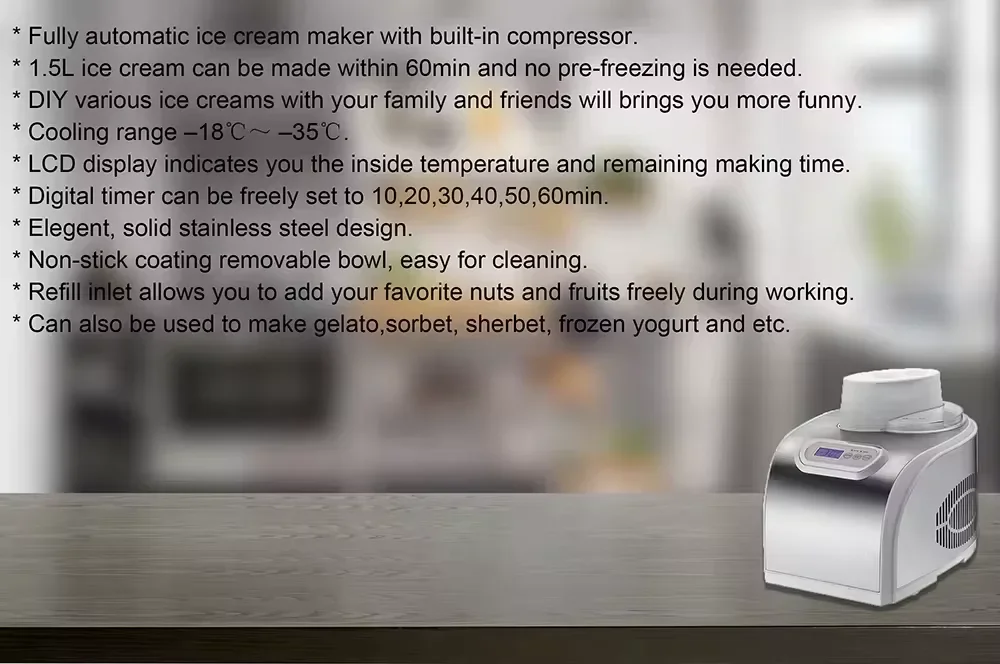 1.5L Low Cost High Quality Home Mini Ice Cream Maker 5