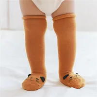 Cartoon Children Long Socks Soft Cotton Baby Knee Protection Stockings Solid Color Toddler Anti Slip Floor Sock Kids Sokken Sox 4