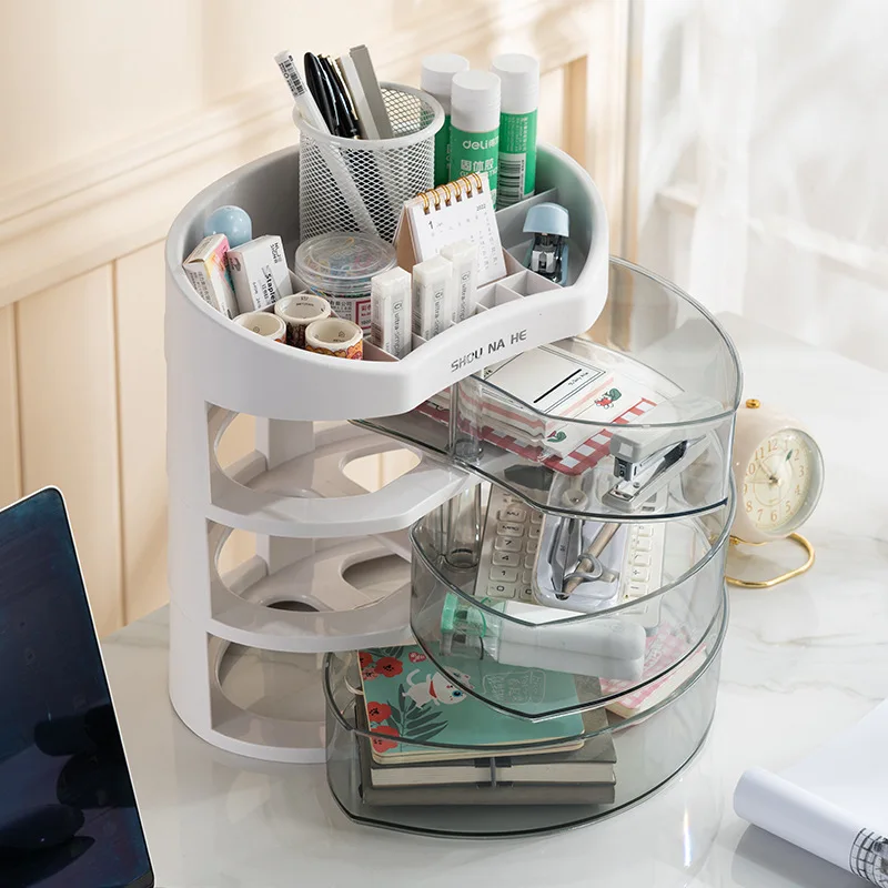 Lazy Susan Makeup Turntable Storage Box Rotating Organizer Tray For Bathroom Vanity Counter