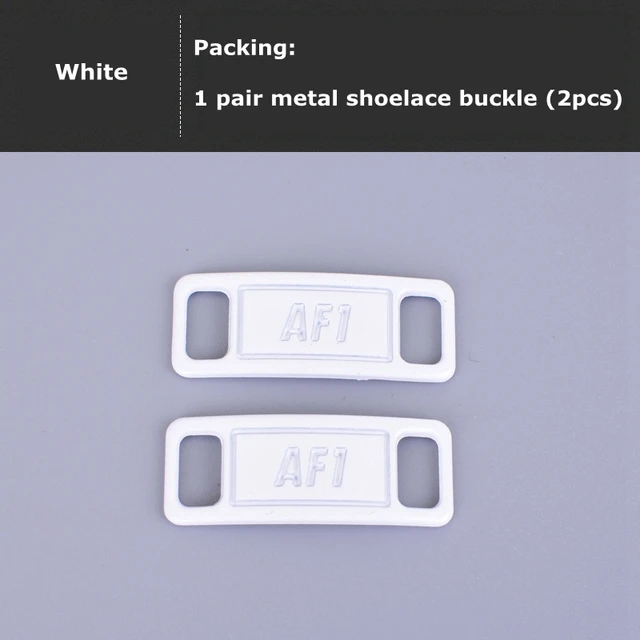 2pcs/pair AF1 Shoelaces buckle Shoelace Buckle Metal Shoelaces Accessories Metal Lace Lock DIY Sneaker Kits Metal Lace Buckle white