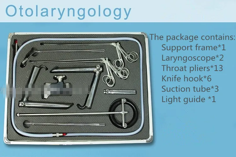 

Support Laryngoscope Complete Set of Equipment or Accessories Fiber Support Frame Micro Laryngeal Forceps Throat Scissors